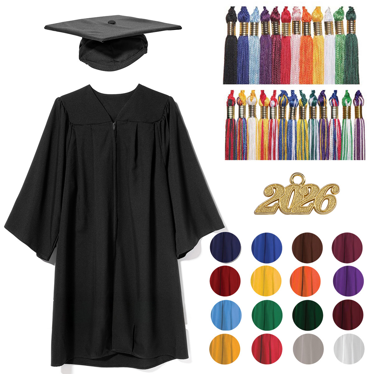 Adult Graduation Matte Cap, Gown, and Tassel Set | Graduation Authority