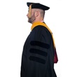 Adult-size Black Doctoral Graduation Tam, Gown, and Gold Tassel Set