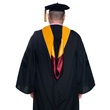 Adult-size Black Doctoral Graduation Tam, Gown, and Gold Tassel Set