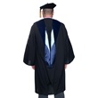 Adult-size Black Doctoral Graduation Tam, Gown, and Gold Tassel Set
