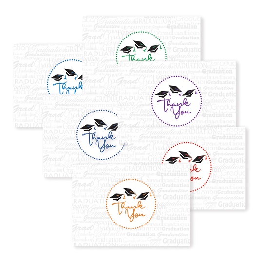 4 in x 6 in Hats Off Thank You Cards, pkg of 20 | Graduation Authority