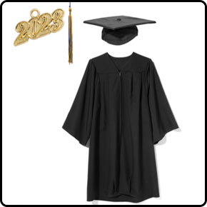 Matte Adult Cap, Gown & Tassel Set