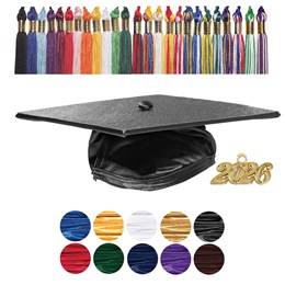 9 3/8 in Adult Graduation Shiny-finish Cap