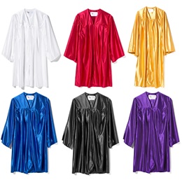 Adult-size Shiny-finish Graduation Gown