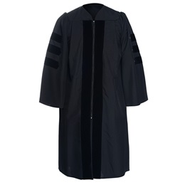 Adult-size Black Doctoral Graduation Gown