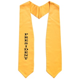 5 in x 62 in Gold Satin President Graduation Stole