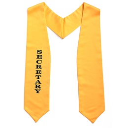 5 in x 62 in Gold Satin Secretary Graduation Stole