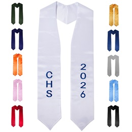 62 in Embroidered Custom Adult Size Graduation Stole