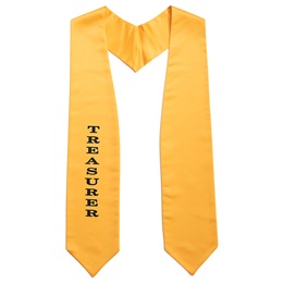 5 in x 62 in Gold Satin Treasurer Graduation Stole