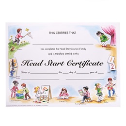 8.5 in x 11 in Head Start/Activities Certificates, pkg of 30