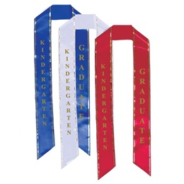 2.5 in x 52 in Gold-trim Satin Kindergarten Graduate Sash