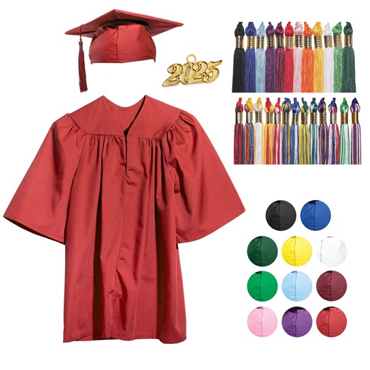 Child Graduation Cap Gown Tassel Package Matte Graduation Authority