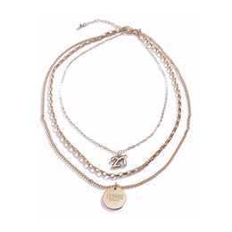 18 inch 3-in-1 Gold Layered Necklace with Charms