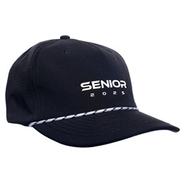 Black and White Senior 2025 Baseball Cap