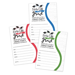 4 in x 6 in Hats Off Graduation Party Cards, pkg of 20