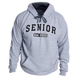 Gray, White, and Black Senior Est. 2025 Hoodie