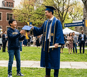 give grad cap to sibling