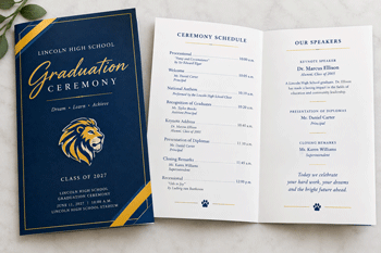graduation program in school colors