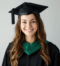 green hood symbolizes a medical degree